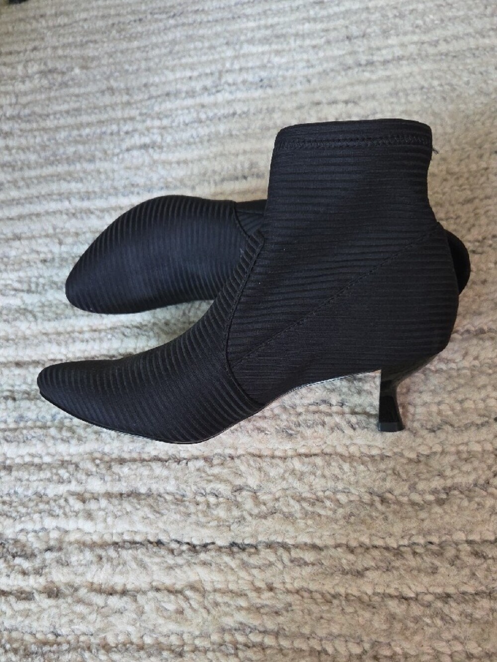 Katy Perry Collections Black Ribbed Stretch Ankle Booties - Picture 3 of 3